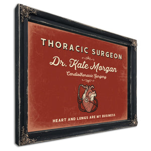 Personalized Thoracic Surgeon Sign, Heart and Lungs Are My Business, Brick & Black, image 1