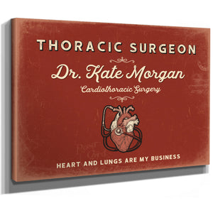 Personalized Thoracic Surgeon Sign, Heart and Lungs Are My Business, Brick & Black, image 8