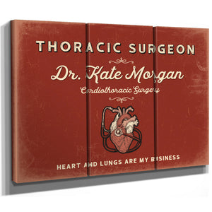 Personalized Thoracic Surgeon Sign, Heart and Lungs Are My Business, Brick & Black, image 14