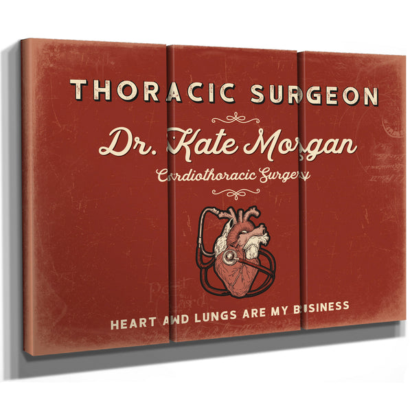 Personalized Thoracic Surgeon Sign, Heart and Lungs Are My Business, Brick & Black, image 14