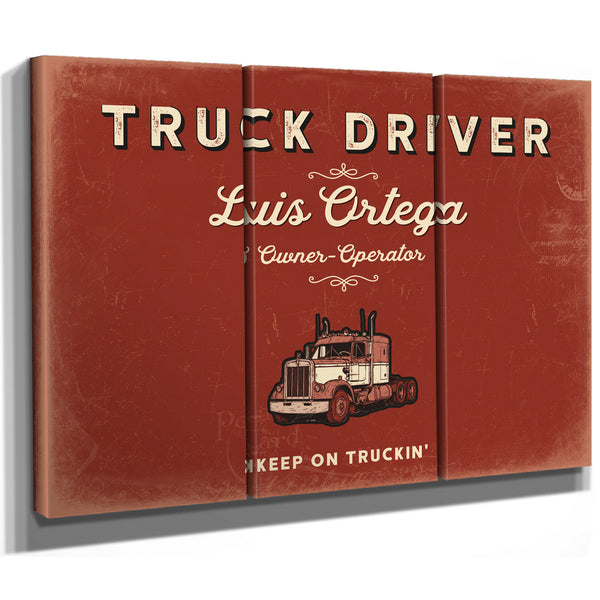 Personalized Truck Driver Sign, Keep On Truckin', Brick & Black, image 14