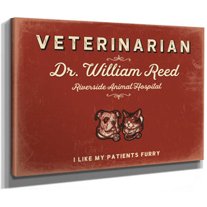Personalized Veterinarian Sign, I Like My Patients Furry, Brick & Black, image 8