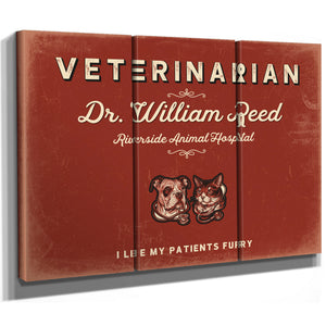 Personalized Veterinarian Sign, I Like My Patients Furry, Brick & Black, image 14