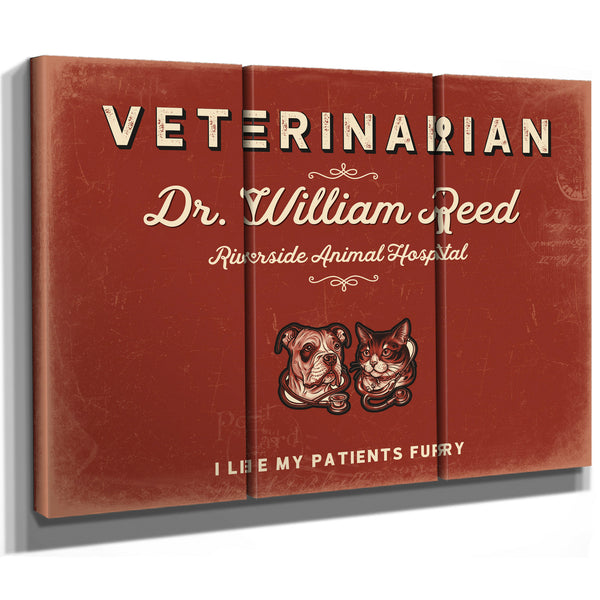 Personalized Veterinarian Sign, I Like My Patients Furry, Brick & Black, image 14