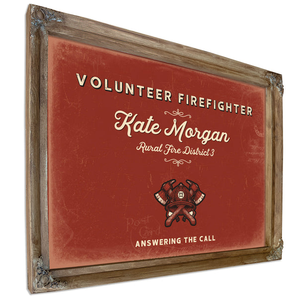 Personalized Volunteer Firefighter Sign, Answering the Call, Brick & Black, image 6
