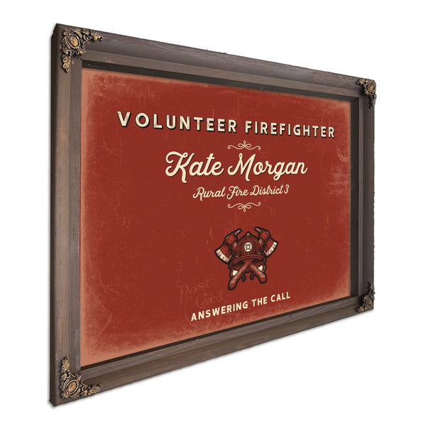 Personalized Volunteer Firefighter Sign, Answering the Call, Brick & Black, image 7