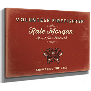 Personalized Volunteer Firefighter Sign, Answering the Call, Brick & Black, image 8
