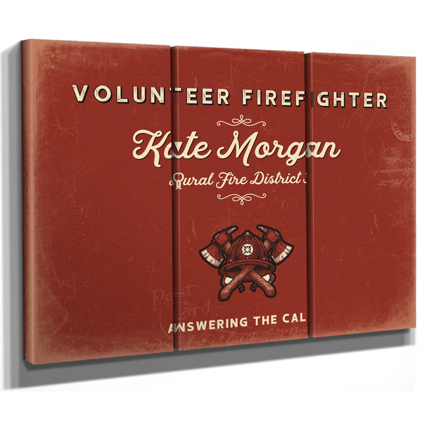 Personalized Volunteer Firefighter Sign, Answering the Call, Brick & Black, image 14