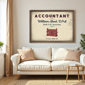 Personalized Accountant Sign, It All Adds Up, Cream & Navy, image 5