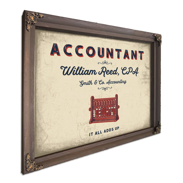 Personalized Accountant Sign, It All Adds Up, Cream & Navy, image 7