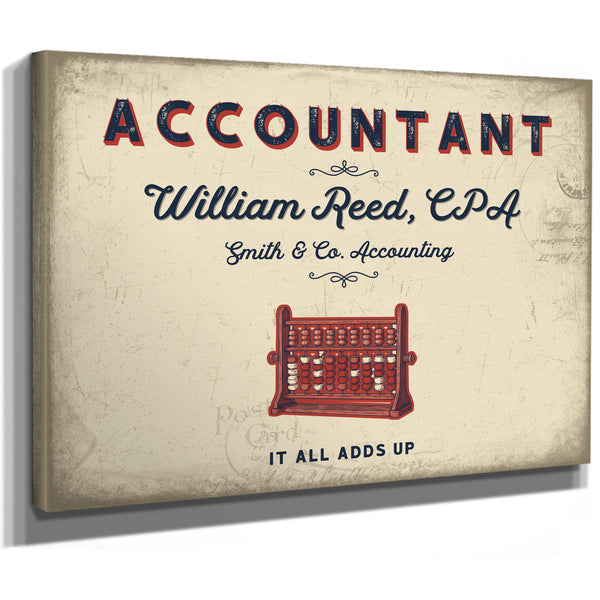 Personalized Accountant Sign, It All Adds Up, Cream & Navy, image 8