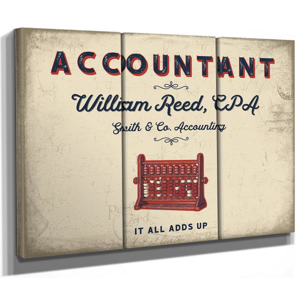 Personalized Accountant Sign, It All Adds Up, Cream & Navy, image 14