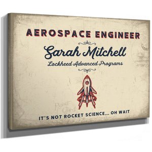 Personalized Aerospace Engineer Sign, It's Not Rocket Science... Oh Wait, Cream & Navy, image 8