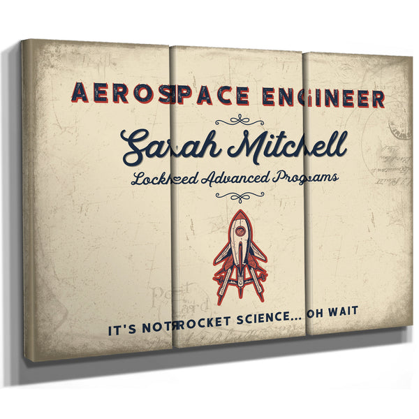 Personalized Aerospace Engineer Sign, It's Not Rocket Science... Oh Wait, Cream & Navy, image 14