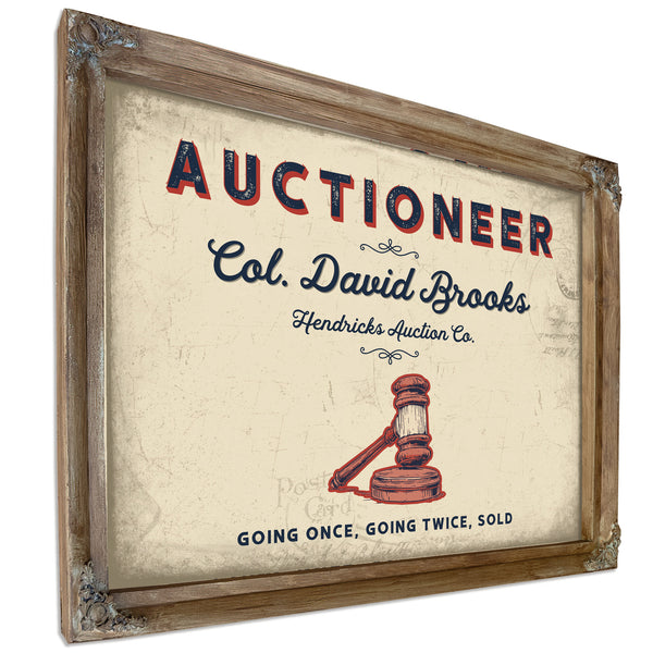 Personalized Auctioneer Sign, Going Once, Going Twice, Sold, Cream & Navy, image 6