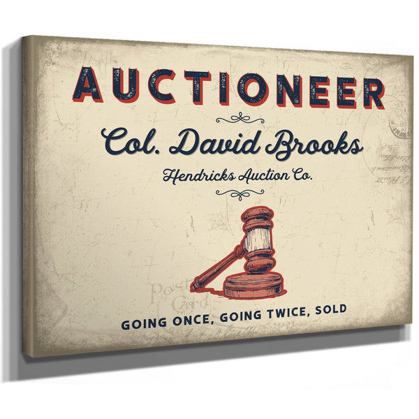 Personalized Auctioneer Sign, Going Once, Going Twice, Sold, Cream & Navy, image 8