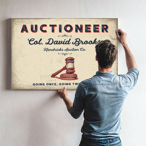 Personalized Auctioneer Sign, Going Once, Going Twice, Sold, Cream & Navy, image 9