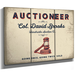 Personalized Auctioneer Sign, Going Once, Going Twice, Sold, Cream & Navy, image 14