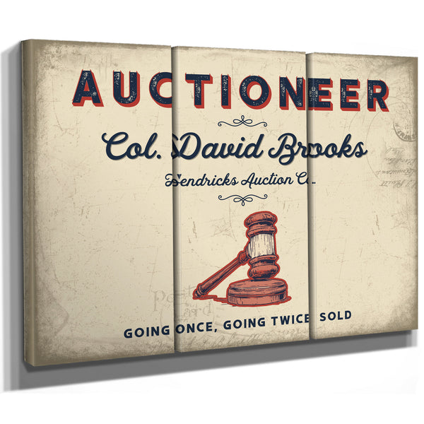 Personalized Auctioneer Sign, Going Once, Going Twice, Sold, Cream & Navy, image 14