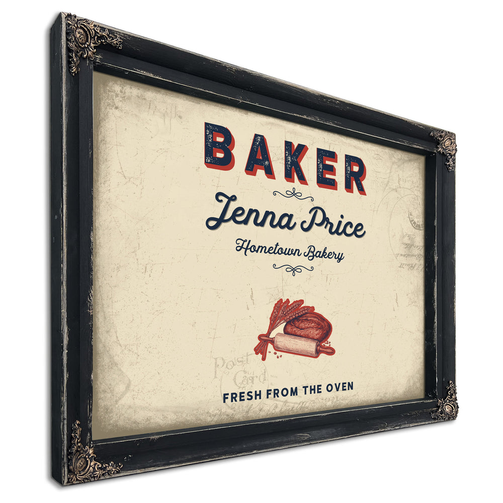Personalized Baker Sign, Fresh From the Oven, Cream & Navy, image 1