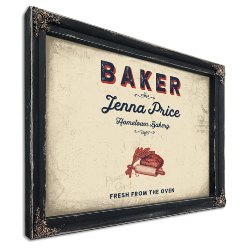 Personalized Baker Sign, Fresh From the Oven, Cream & Navy, image 1