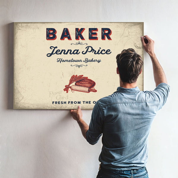 Personalized Baker Sign, Fresh From the Oven, Cream & Navy, image 9