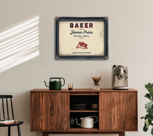 Personalized Baker Sign, Fresh From the Oven, Cream & Navy, image 15