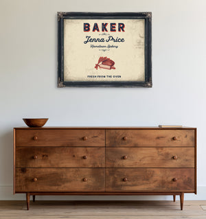 Personalized Baker Sign, Fresh From the Oven, Cream & Navy, image 19