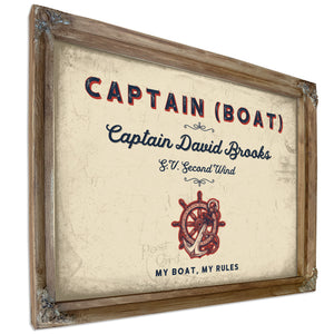 Personalized Boat Captain Sign, My Boat, My Rules, Cream & Navy, image 6