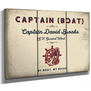 Personalized Boat Captain Sign, My Boat, My Rules, Cream & Navy, image 14