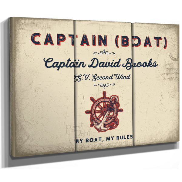 Personalized Boat Captain Sign, My Boat, My Rules, Cream & Navy, image 14