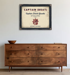 Personalized Boat Captain Sign, My Boat, My Rules, Cream & Navy, image 19