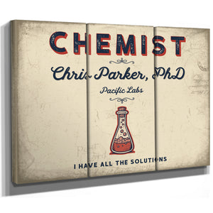 Personalized Chemist Sign, I Have All the Solutions, Cream & Navy, image 14