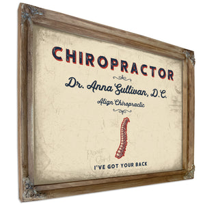 Personalized Chiropractor Sign, I've Got Your Back, Cream & Navy, image 6