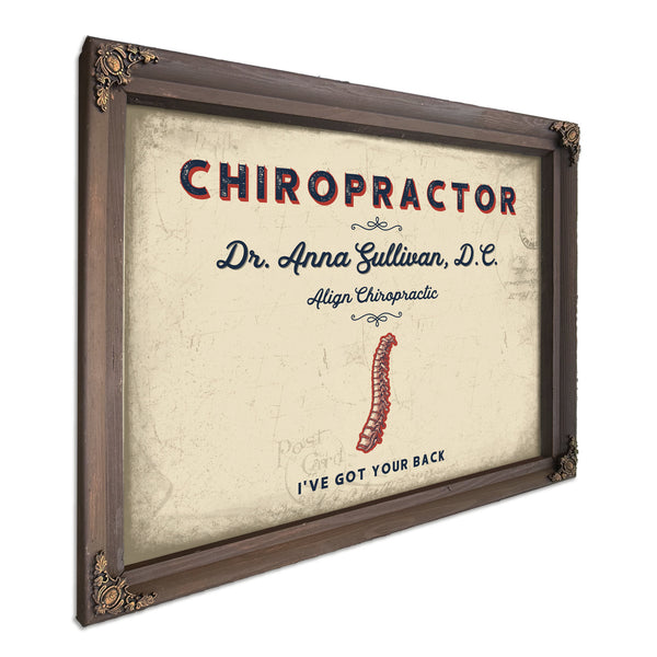 Personalized Chiropractor Sign, I've Got Your Back, Cream & Navy, image 7