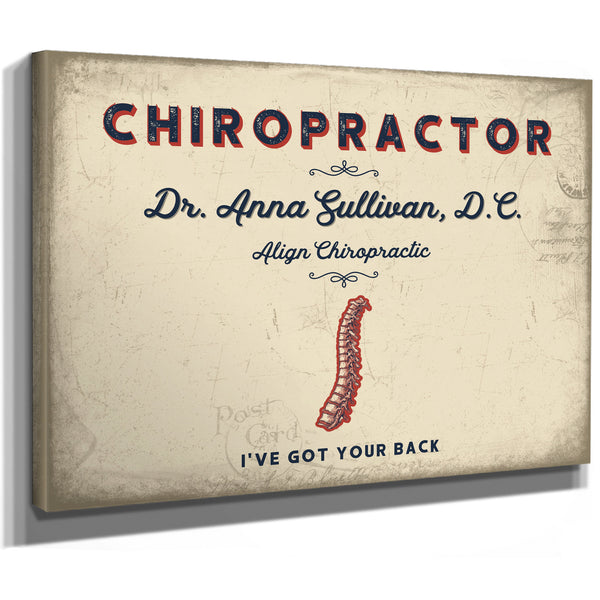 Personalized Chiropractor Sign, I've Got Your Back, Cream & Navy, image 8