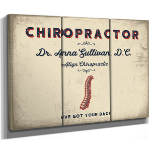 Personalized Chiropractor Sign, I've Got Your Back, Cream & Navy, image 14