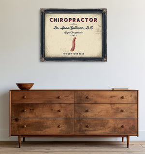 Personalized Chiropractor Sign, I've Got Your Back, Cream & Navy, image 19