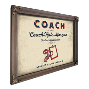 Personalized Coach Sign, Leave It All on the Field, Cream & Navy, image 7