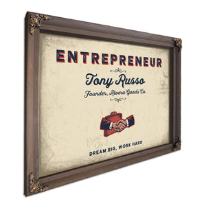 Personalized Entrepreneur Sign, Dream Big, Work Hard, Cream & Navy, image 7