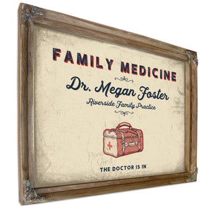 Personalized Family Medicine Sign, The Doctor Is In, Cream & Navy, image 6