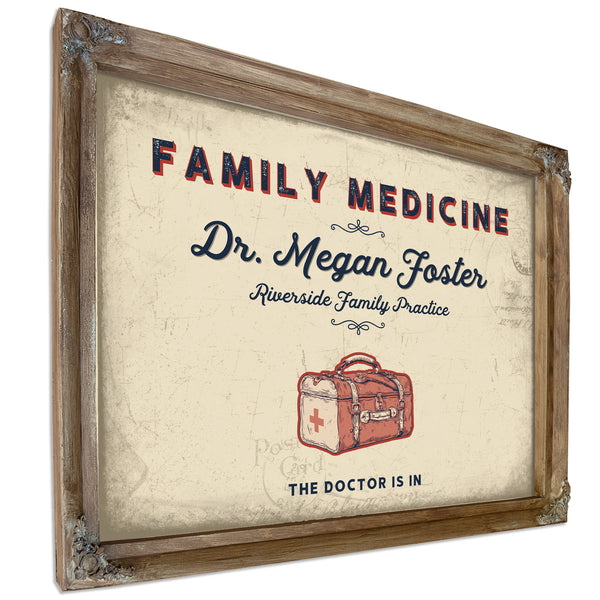 Personalized Family Medicine Sign, The Doctor Is In, Cream & Navy, image 6