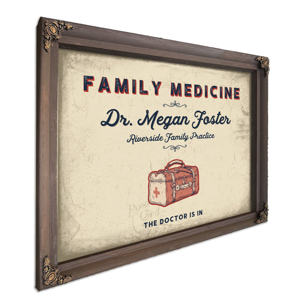 Personalized Family Medicine Sign, The Doctor Is In, Cream & Navy, image 7