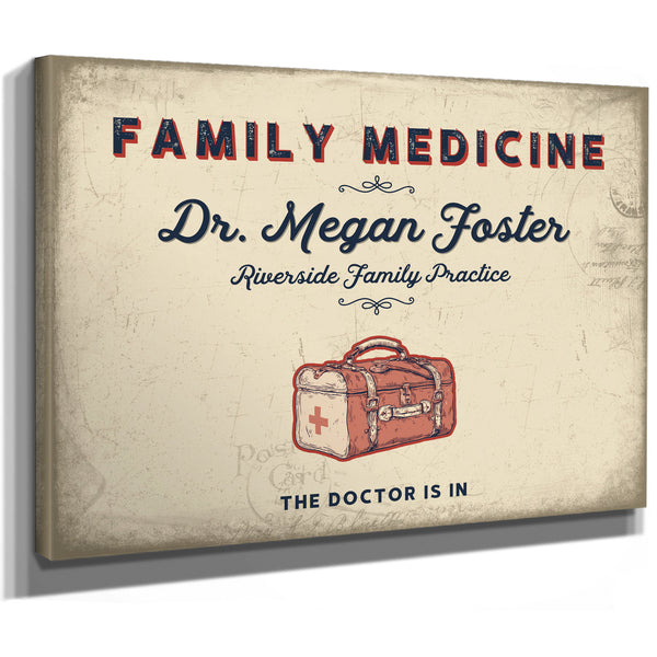 Personalized Family Medicine Sign, The Doctor Is In, Cream & Navy, image 8