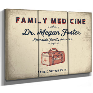 Personalized Family Medicine Sign, The Doctor Is In, Cream & Navy, image 14