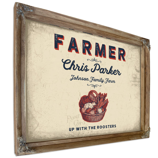 Personalized Farmer Sign, Up With the Roosters, Cream & Navy, image 6