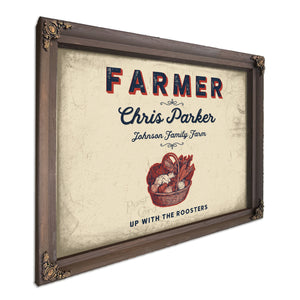 Personalized Farmer Sign, Up With the Roosters, Cream & Navy, image 7