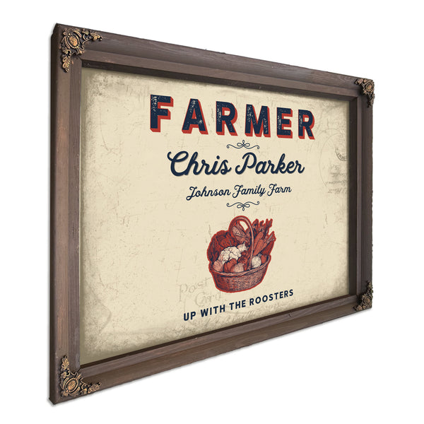 Personalized Farmer Sign, Up With the Roosters, Cream & Navy, image 7
