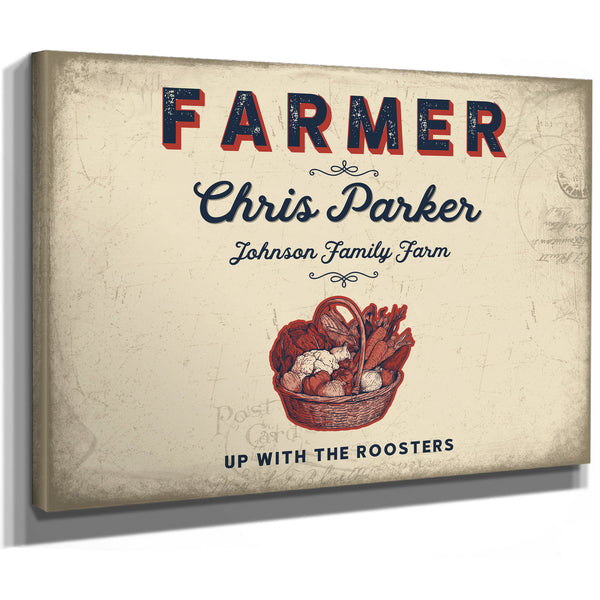 Personalized Farmer Sign, Up With the Roosters, Cream & Navy, image 8