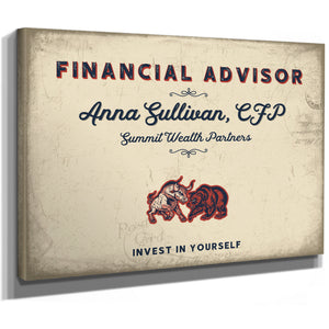 Personalized Financial Advisor Sign, Invest in Yourself, Cream & Navy, image 8